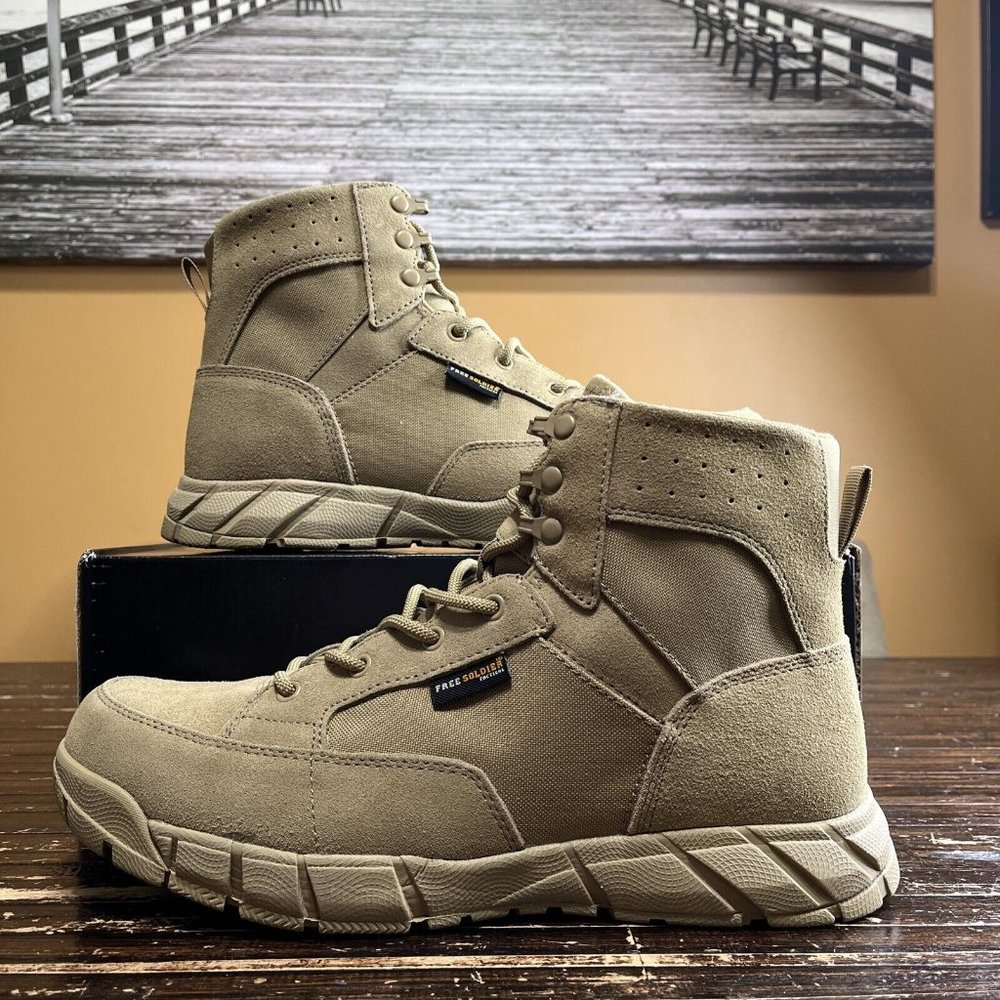 FREE SOLDIER Waterproof Hiking Work Boots Men's Tactical Boots Men’s 8